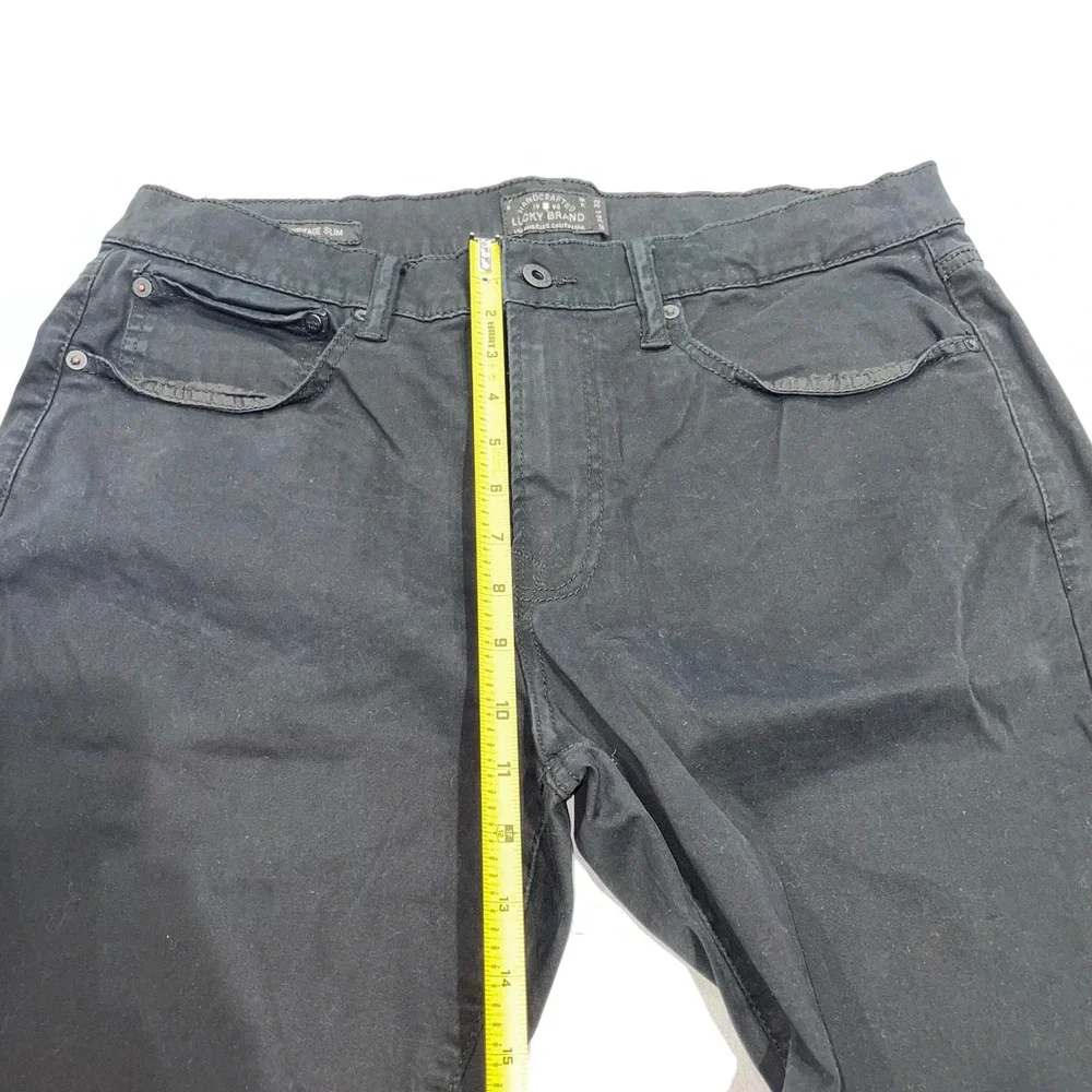 Lucky Brand 121 Heritage Slim Mens Black Chino Pants 34x32 Cotton Stretch